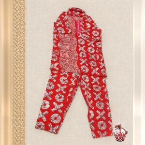 Conjunto Africano Vermelho Estampado - Bata e Calça | Casa do Axe Udi