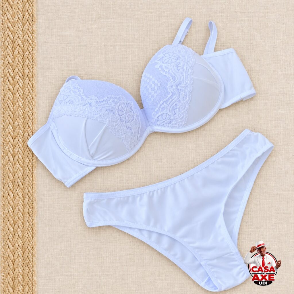 Conjunto de Lingerie Branco - Sutiã e Calcinha | Casa do Axe Udi