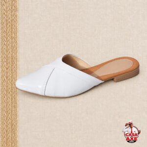 Mule Branco Bico Fino - Rasteiro | Casa do Axe Udi