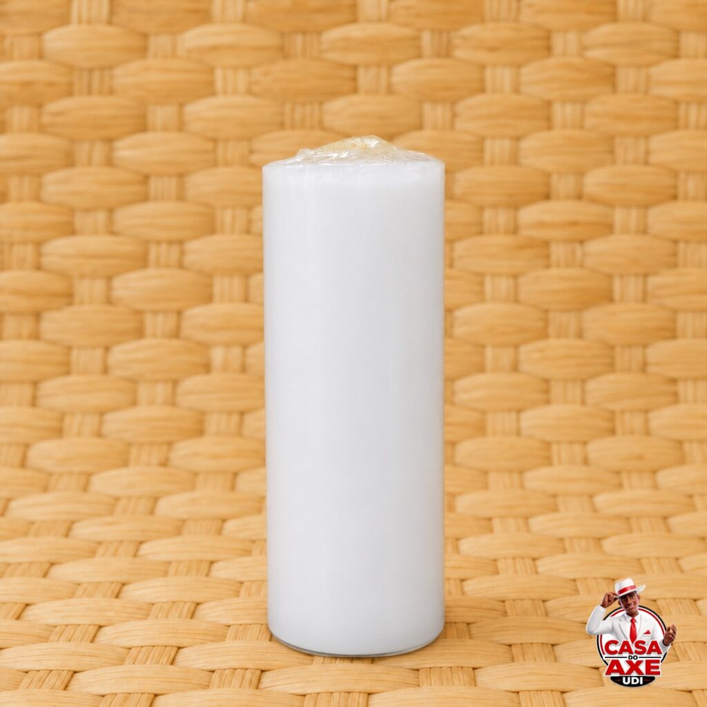 Vela de 7 Dias Branca 265 g - sem rótulo | Casa do Axe Udi