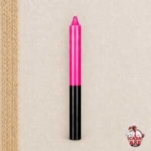 Vela Palito Rosa e Preta 16cm - Unidade | Casa do Axe Udi