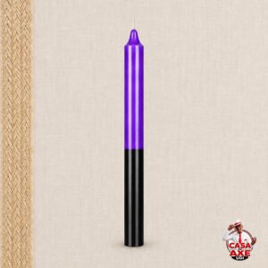Vela Palito Roxa e Preta 16cm - Unidade | Casa do Axe Udi