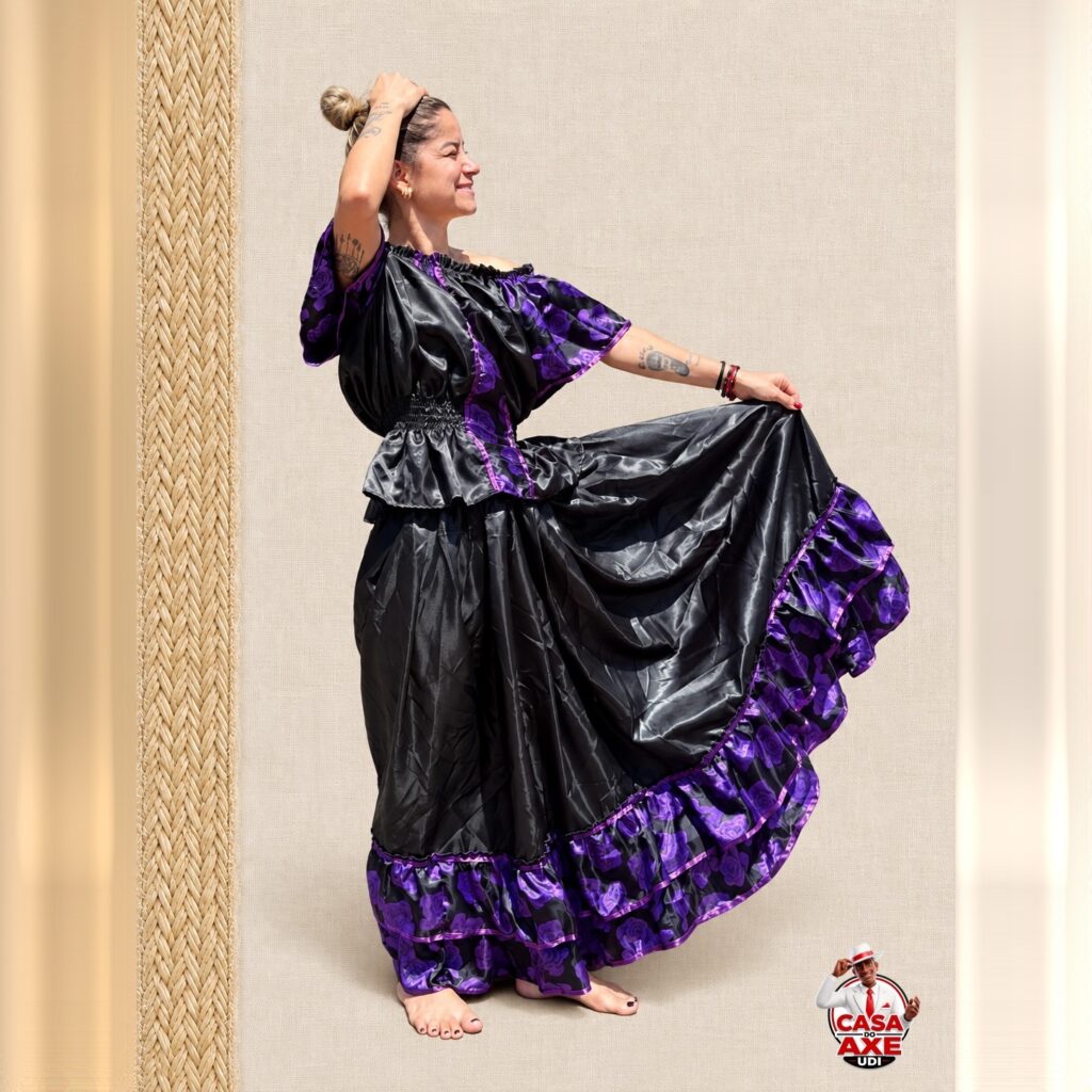 Vestido Preto e Roxo - Cigana ou Pomba Gira | Casa do Axe Udi