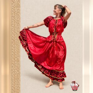 Vestido Vermelho e Preto - Cigana ou Pomba Gira | Casa do Axe Udi